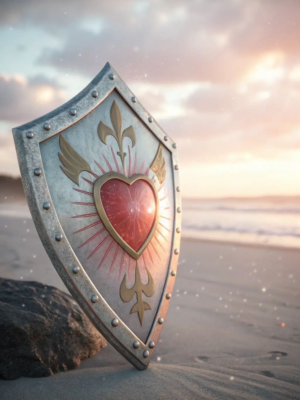 An icon depicting a shield with a heart inside, symbolizing dedicated support and maintenance.