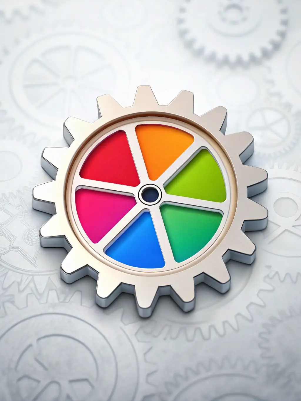 An icon representing a gear turning smoothly, illustrating efficiency and streamlined processes.